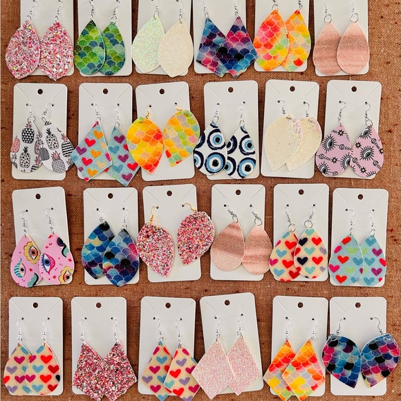 Faux Leather Earrings - Picture 1 of 5